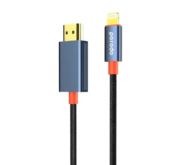 PORODO LIGHTNING HDMI BRAIDED CABLE ULTRA-HD VIDEO STREAMING | 1.8M